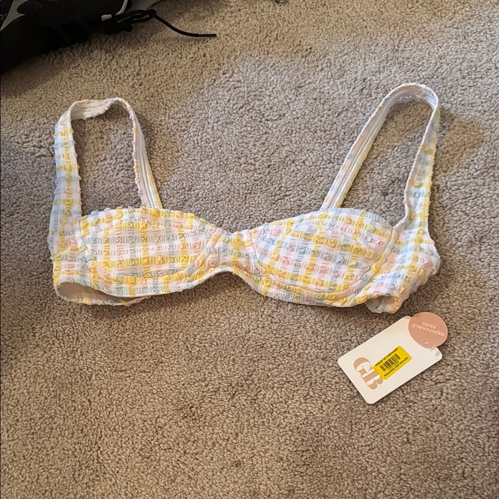 GB Girls Multicolor Textured Bikini Top